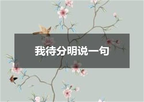 我待分明说一句