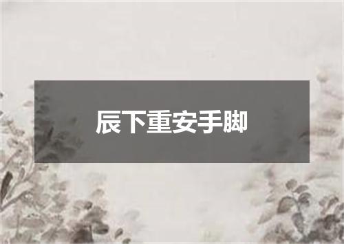 辰下重安手脚