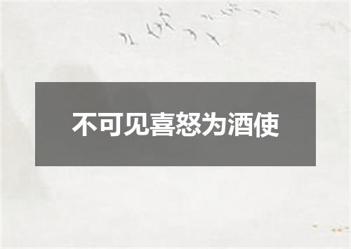不可见喜怒为酒使