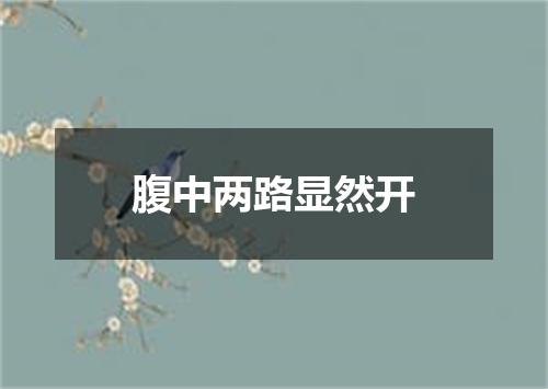 腹中两路显然开