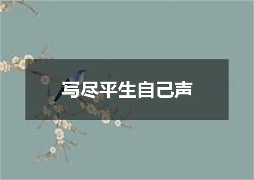 写尽平生自己声