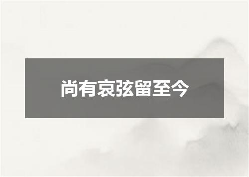 尚有哀弦留至今