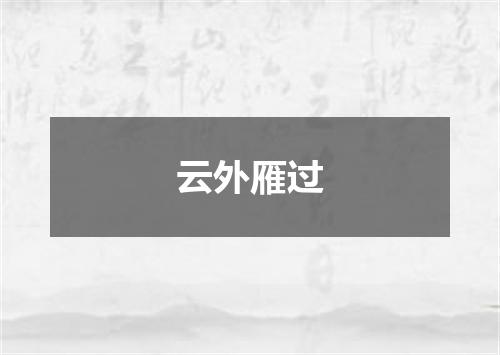 云外雁过