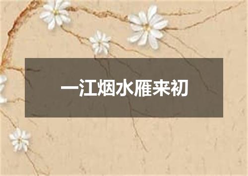 一江烟水雁来初