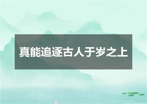 真能追逐古人于岁之上