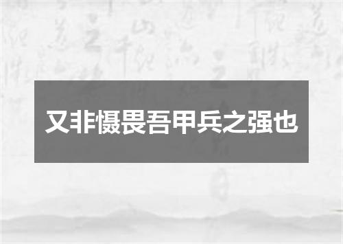 又非慑畏吾甲兵之强也
