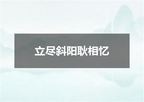 立尽斜阳耿相忆