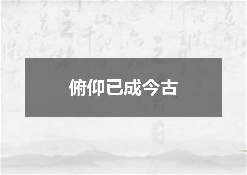 俯仰已成今古