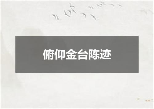 俯仰金台陈迹