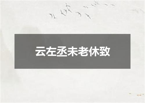 云左丞未老休致
