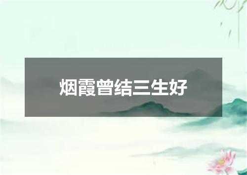 烟霞曾结三生好