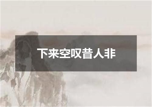 下来空叹昔人非