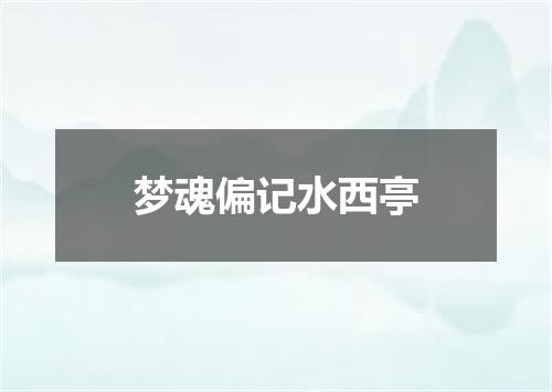 梦魂偏记水西亭