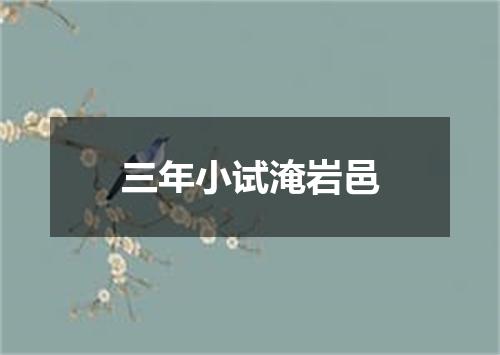 三年小试淹岩邑