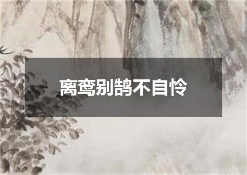 离鸾别鹄不自怜