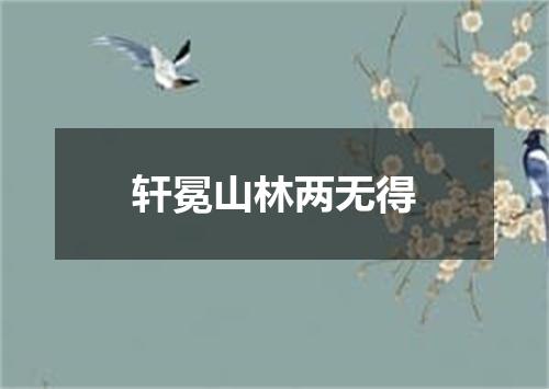 轩冕山林两无得