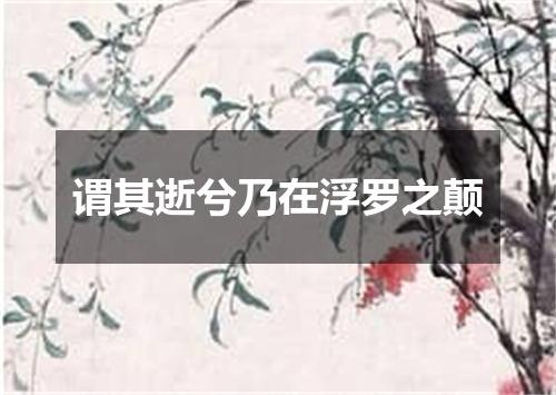 谓其逝兮乃在浮罗之颠