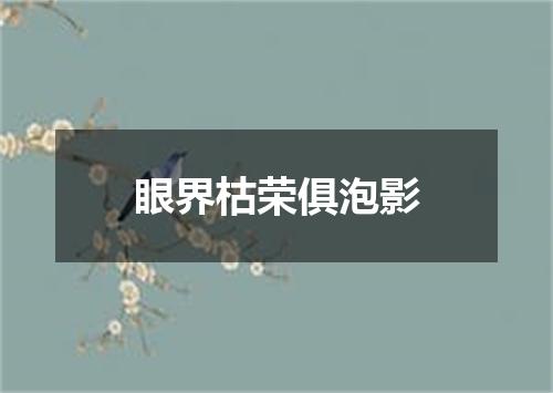 眼界枯荣俱泡影