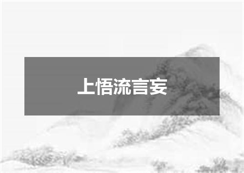 上悟流言妄