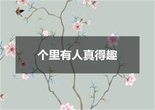 个里有人真得趣