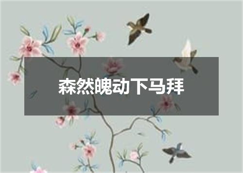 森然魄动下马拜