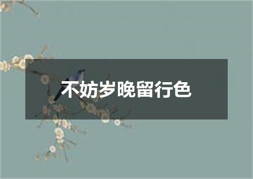 不妨岁晚留行色