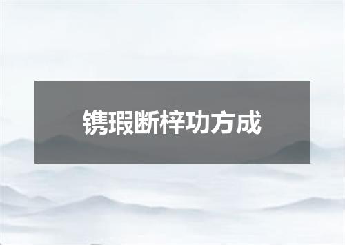 镌瑕断梓功方成