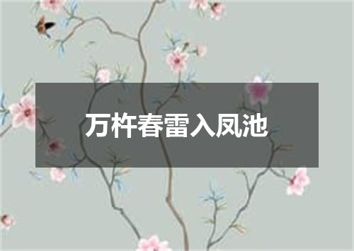 万杵春雷入凤池