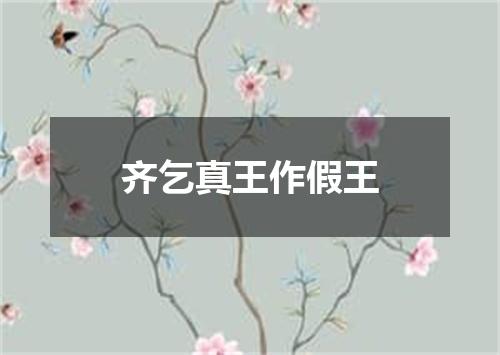 齐乞真王作假王