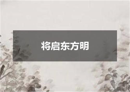 将启东方明