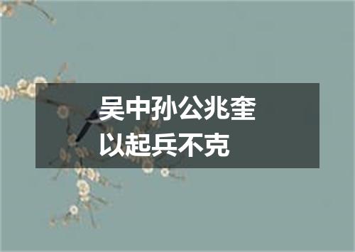 吴中孙公兆奎以起兵不克