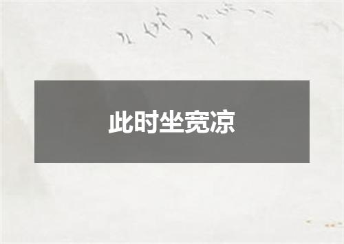 此时坐宽凉