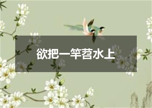 欲把一竿苕水上