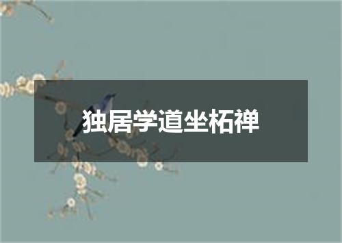 独居学道坐柘禅