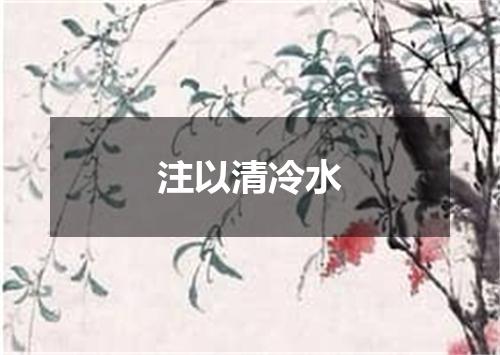 注以清冷水