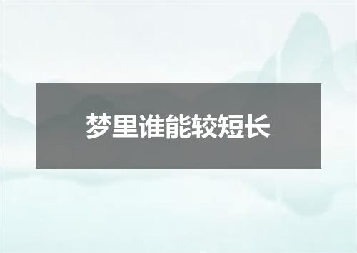 梦里谁能较短长