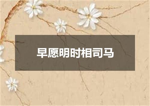 早愿明时相司马