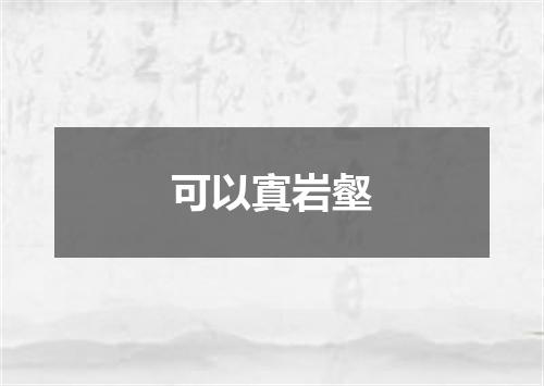 可以寘岩壑