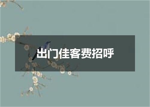 出门佳客费招呼