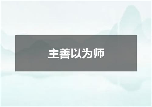 主善以为师