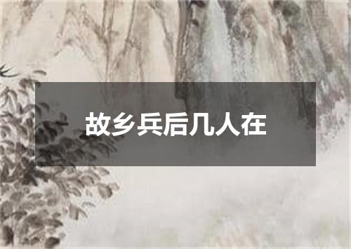 故乡兵后几人在