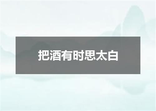 把酒有时思太白
