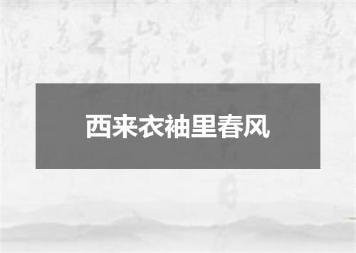西来衣袖里春风