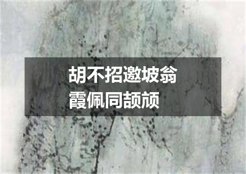 胡不招邀坡翁霞佩同颉颃