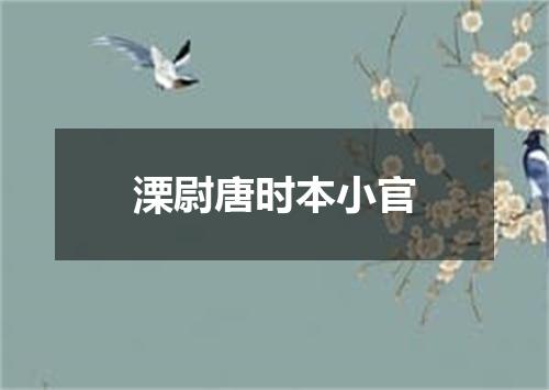 溧尉唐时本小官