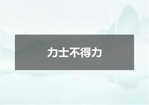 力士不得力