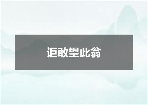讵敢望此翁