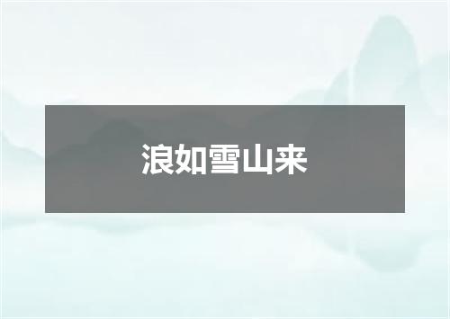 浪如雪山来