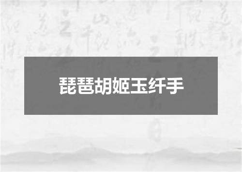 琵琶胡姬玉纤手