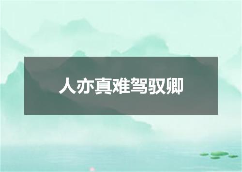 人亦真难驾驭卿